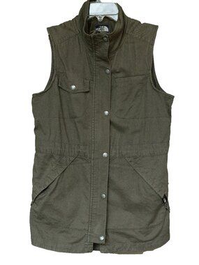 North Face Green utility Vest Cargo Pocket Safari Angler Fisherman Gorpcore Coat
